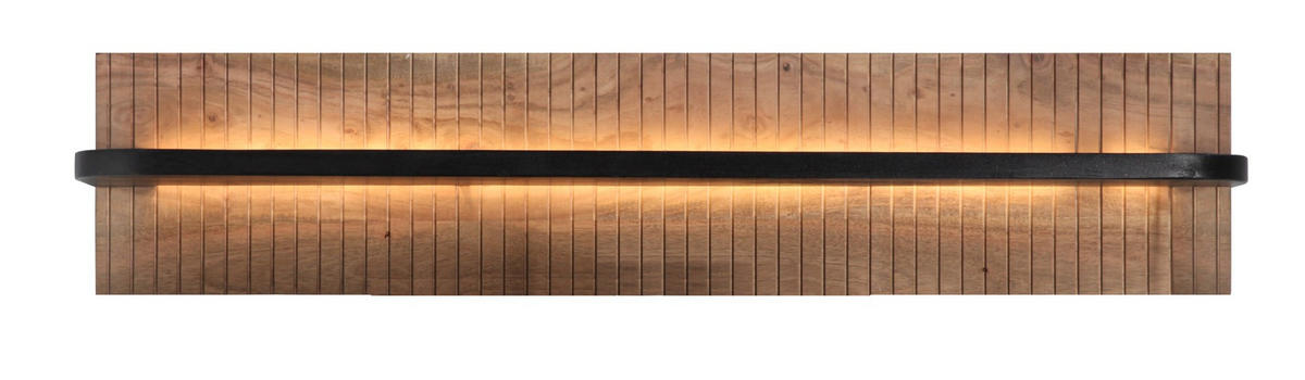 WANDREGAL Akazie massiv Grau  - Grau, KONVENTIONELL, Holz (118/25/20cm) - Livetastic