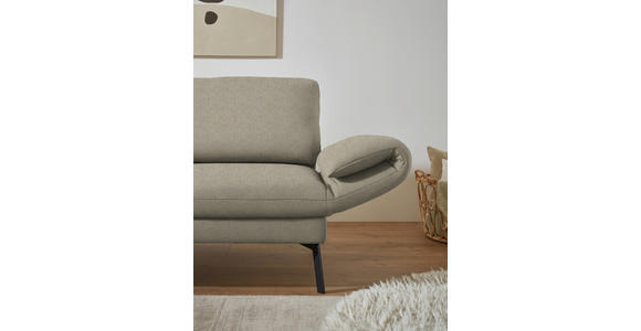 ECKSOFA  in Flachgewebe Sandfarben  175-224/255-365 cm  - Sandfarben/Schwarz, Design, Textil/Metall (175-224/255-365cm) - Dieter Knoll
