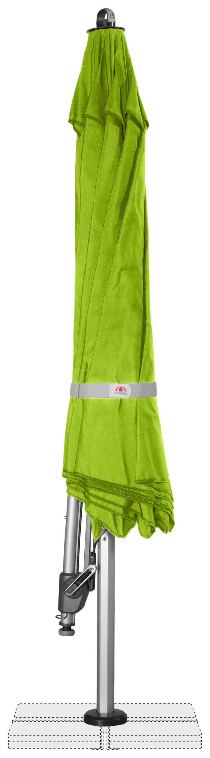 AMPELSCHIRM 350 cm Smaragdgrün  - Smaragdgrün/Silberfarben, Basics, Textil/Metall (350/350cm) - Doppler