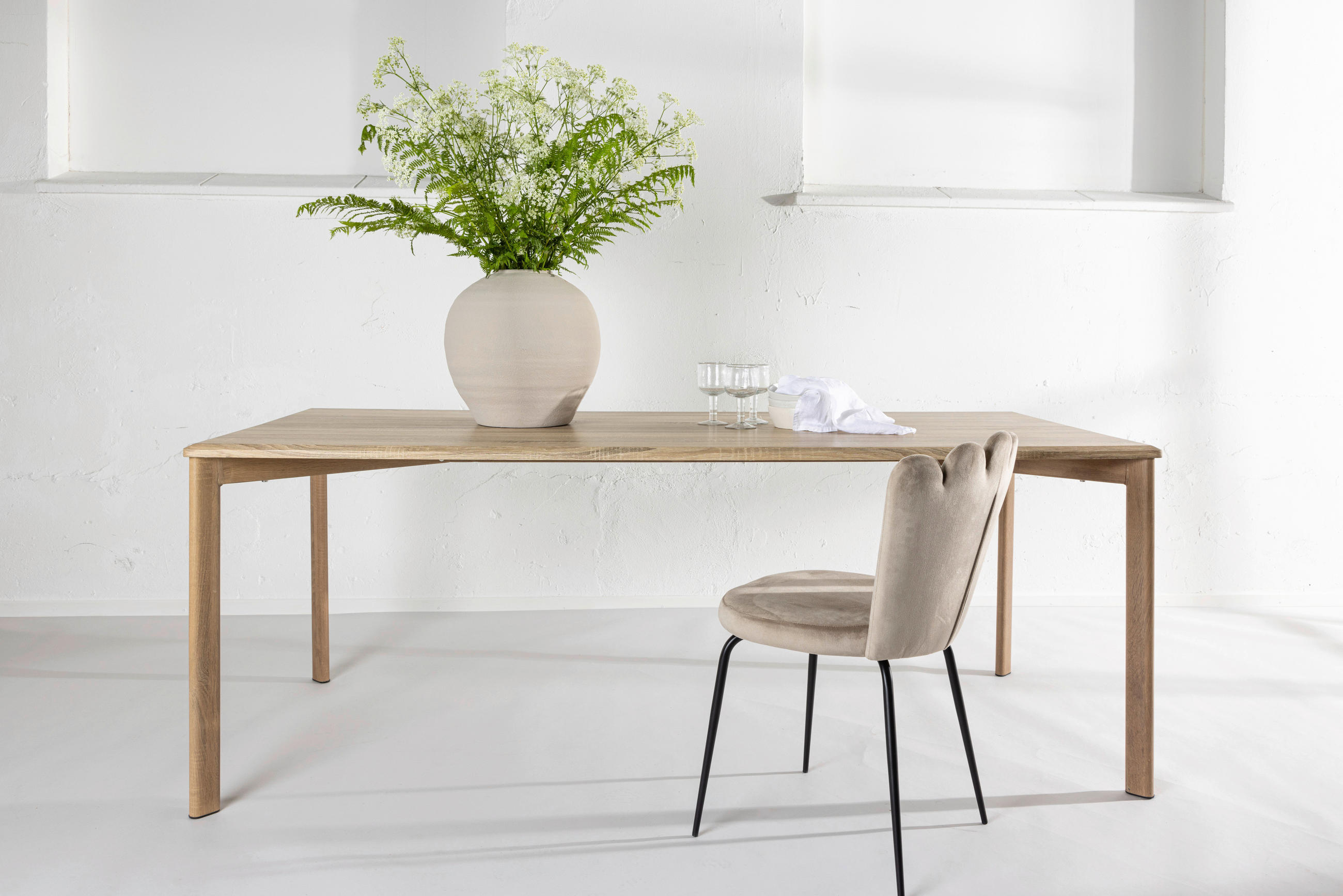 MATBORD i metall, trämaterial 200/90/75 cm   - beige, Design, metall/trämaterial (200/90/75cm) - Livetastic