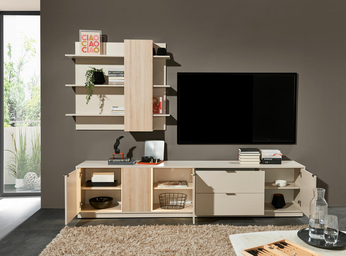 SIDEBOARD  in 193/83/40 cm  - Kaschmir/Silberfarben, Design, Holzwerkstoff/Kunststoff (193/83/40cm) - MID.YOU