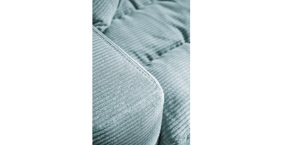 ECKSOFA Hellblau Cord - Schwarz/Hellblau, Design, Textil/Metall (207/296cm) - Dieter Knoll