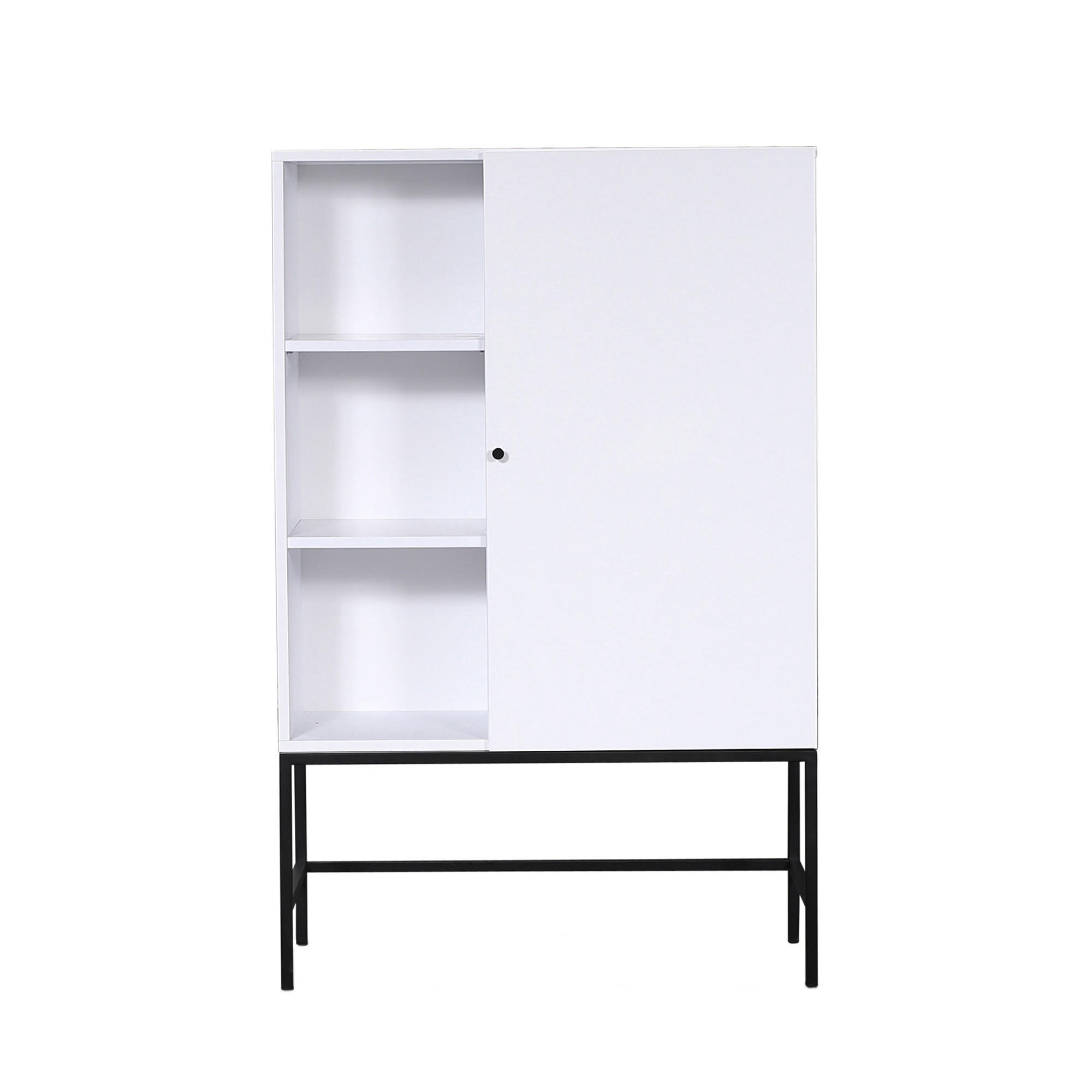 HÖG BYRÅ  i 90/140/40 cm  - vit/svart, Klassisk, metall/trä (90/140/40cm) - Niels Andersson