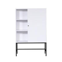HÖG BYRÅ  i 90/140/40 cm  - vit/svart, Klassisk, metall/trä (90/140/40cm) - Niels Andersson