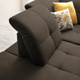 ECKSOFA in Chenille Dunkelbraun  240/308 cm  - Dunkelbraun/Schwarz, Design, Textil/Metall (240/308cm) - Xora