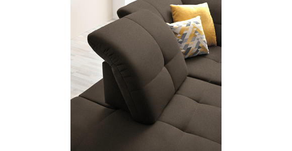 ECKSOFA in Chenille Dunkelbraun 240/308 cm - Dunkelbraun/Schwarz, Design, Textil/Metall (240/308cm) - Xora