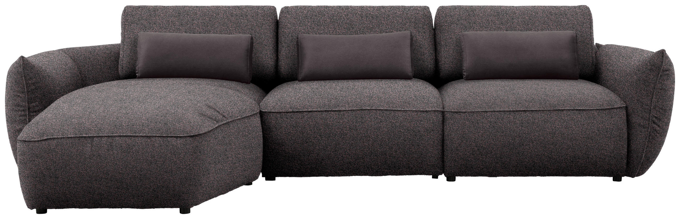 ECKSOFA  in Chenille Dunkelbraun  190/340 cm  - Dunkelbraun/Schwarz, Design, Kunststoff/Textil (190/340cm) - Belluti