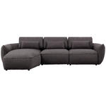 ECKSOFA  in Chenille Dunkelbraun  190/340 cm  - Dunkelbraun/Schwarz, Design, Kunststoff/Textil (190/340cm) - Belluti