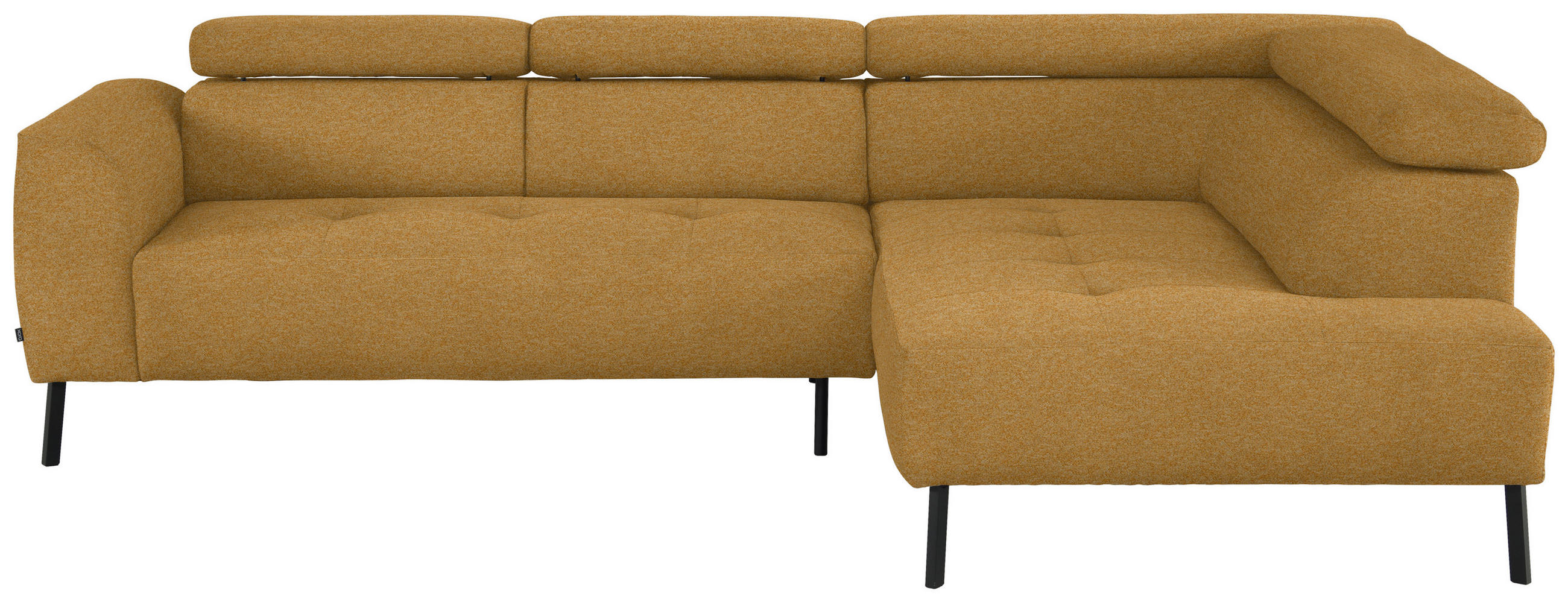 ECKSOFA in Chenille Currygelb  280/205 cm  - Currygelb/Schwarz, Design, Textil/Metall (280/205cm) - Xora