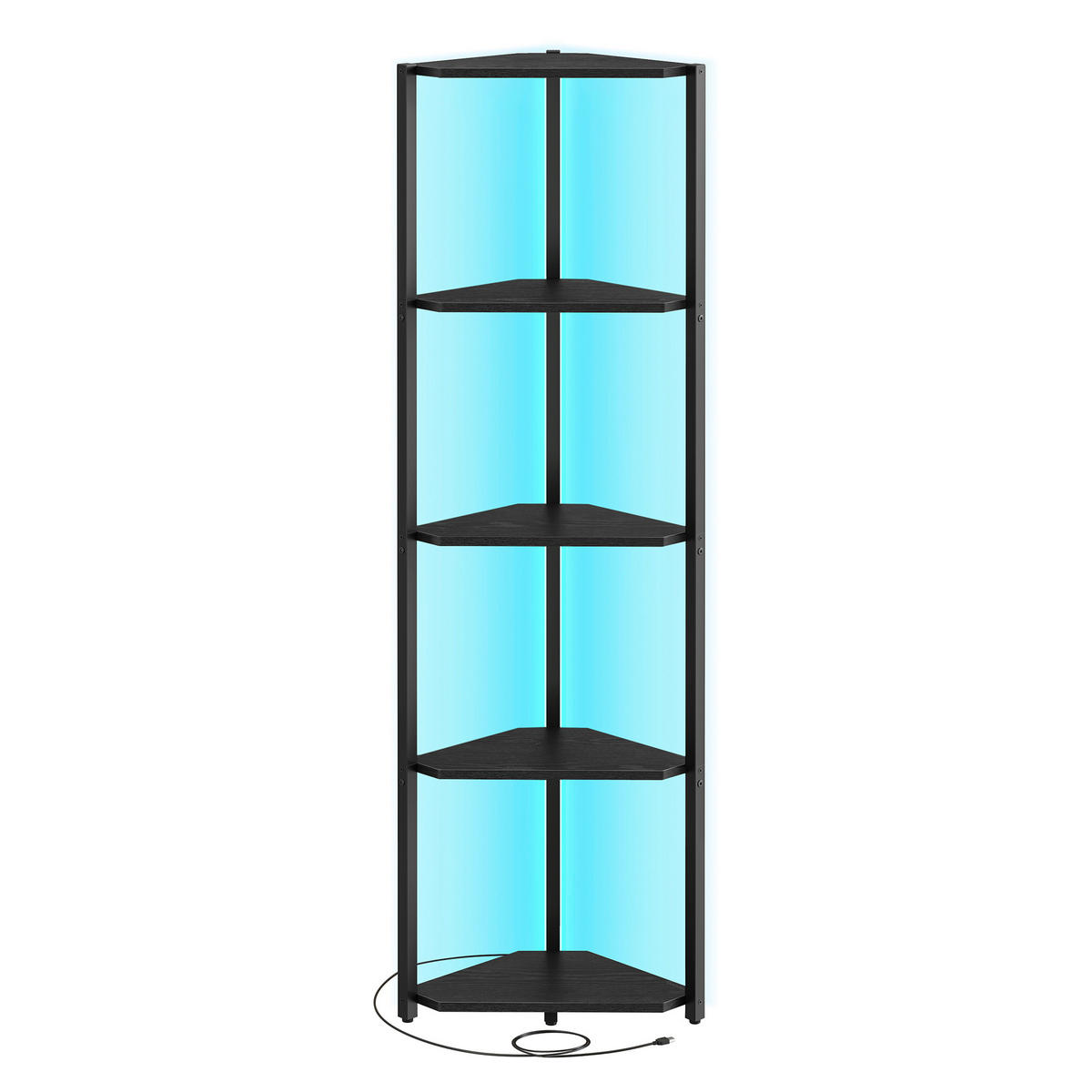 ECKREGAL in 48/146,6/24,8 cm Schwarz  - Schwarz, MODERN, Holzwerkstoff/Metall (48/146,6/24,8cm) - MID.YOU