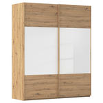 SCHWEBETÜRENSCHRANK 181/223/68 cm 2-türig Weiß, Eiche Artisan  - Eichefarben/Weiß, Design, Glas/Holzwerkstoff (181/223/68cm) - Xora