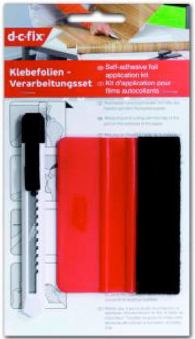 KLEBEFOLIEN-VERARBEITUNGSSET  - Rot/Weiß, Basics, Kunststoff/Metall