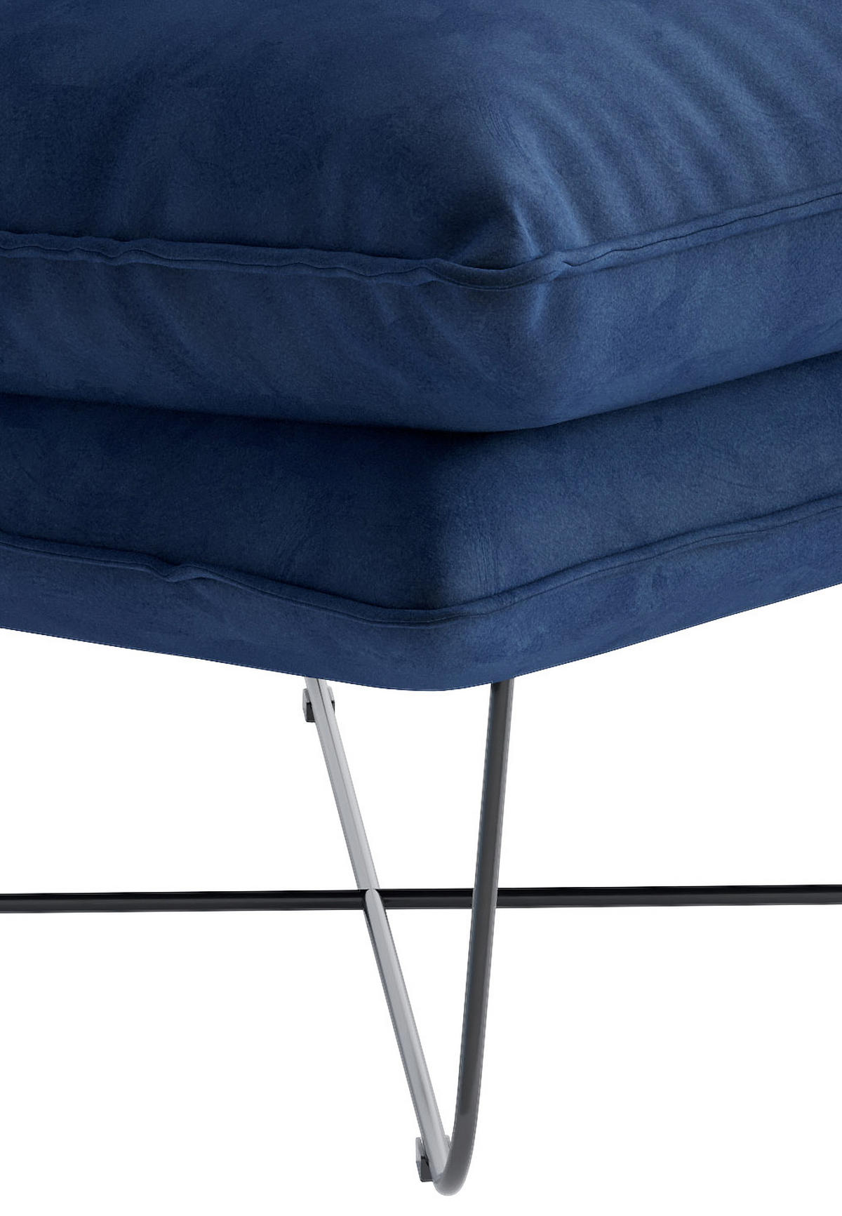 SESSEL in Flachgewebe Royalblau  - Royalblau, Design, Textil/Metall (72/84/90cm) - Livetastic