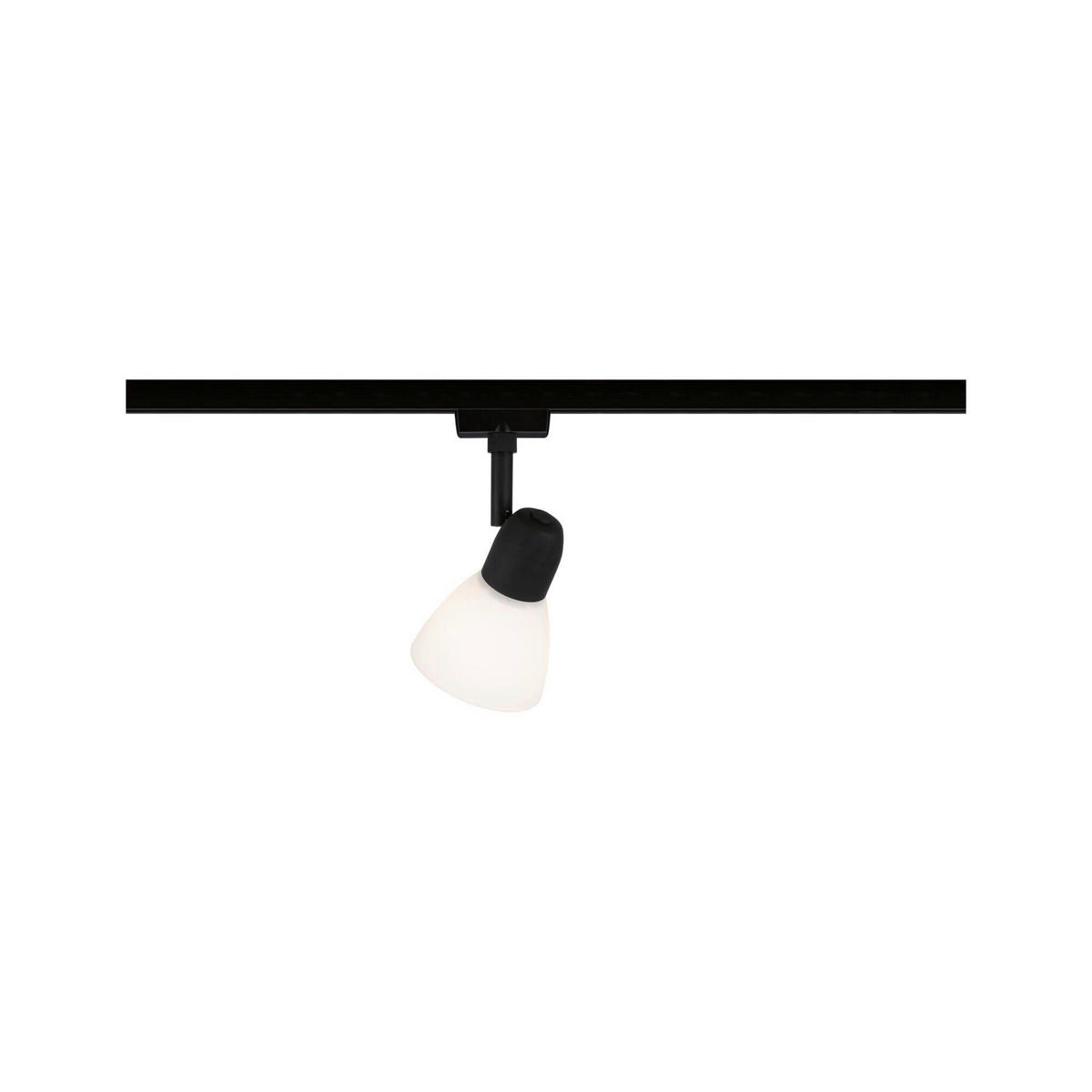 SCHIENENSYSTEM-STRAHLER Caps 8,3/14,8 cm   - Opal/Schwarz, Design, Glas/Metall (8,3/14,8cm) - Paulmann