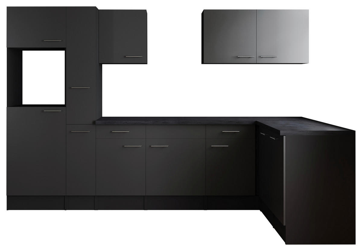 ECKKÜCHE 310/172 cm  in Grau  - Silberfarben/Grau, Design, Holzwerkstoff/Metall (310/172cm) - Respekta