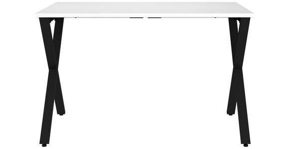 SCHREIBTISCH 120/80/75 cm, Schwarz, Weiß, in verschiedenen Holz-Dekoren erhältlich, justierbare Füße  - Schwarz/Weiß, MODERN, Holzwerkstoff/Metall (120/80/75cm) - Novel