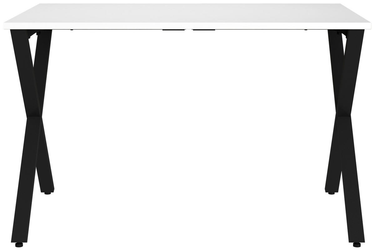 SCHREIBTISCH 120/80/75 cm  in Schwarz, Weiß  - Schwarz/Weiß, MODERN, Holzwerkstoff/Metall (120/80/75cm) - Novel