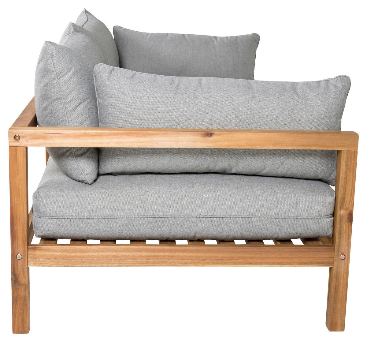 LOUNGESOFA  - Grau/Akaziefarben, KONVENTIONELL, Holz/Textil (185/56/92cm) - Gardenson