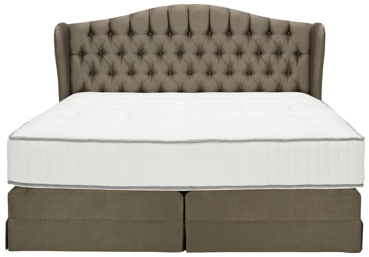 BOXSPRINGBETT 180/200 cm  in Grau  - Naturfarben/Grau, Trend, Holz/Textil (180/200cm) - Vienna Royal Beds