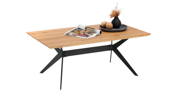 COUCHTISCH in Holz, Metall 110/65/45 cm - Eichefarben/Schwarz, Design, Holz/Metall (110/65/45cm) - Hom`in