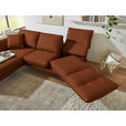 ECKSOFA  in Flachgewebe Kupferfarben Armteilverstellung, Relaxfunktion, Drehsitzfunktion  175-224/255-365 cm  - Schwarz/Kupferfarben, Design, Textil/Metall (175-224/255-365cm) - Dieter Knoll