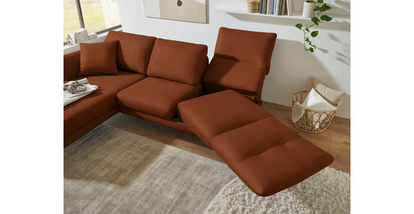 ECKSOFA  in Flachgewebe Kupferfarben Armteilverstellung, Relaxfunktion, Drehsitzfunktion  175-224/255-365 cm  - Schwarz/Kupferfarben, Design, Textil/Metall (175-224/255-365cm) - Dieter Knoll