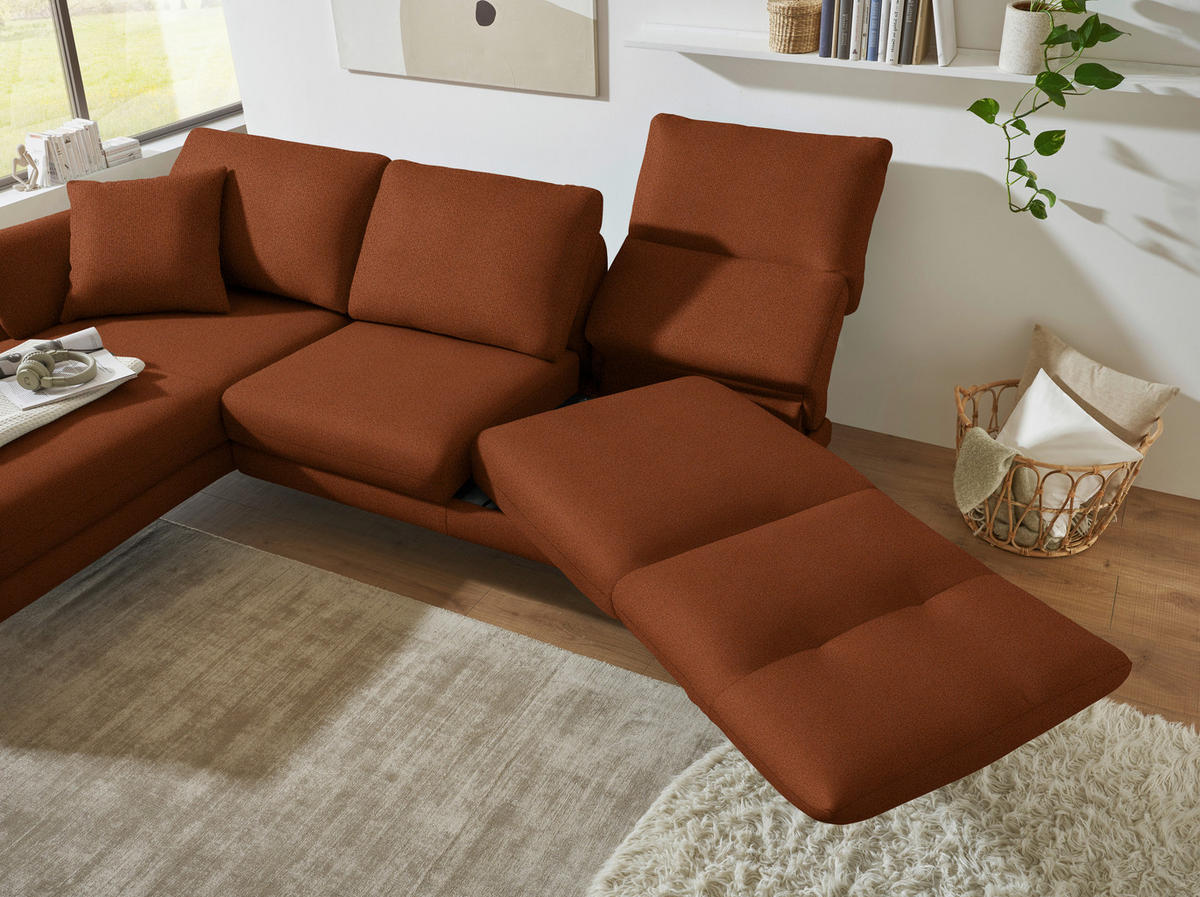 ECKSOFA  in Flachgewebe Kupferfarben  175-224/255-365 cm  - Schwarz/Kupferfarben, Design, Textil/Metall (175-224/255-365cm) - Dieter Knoll