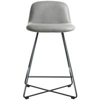 BARHOCKER in Metall, Textil Schwarz, Hellgrau  - Hellgrau/Schwarz, Basics, Textil/Metall (50/85/48cm) - Celina Home