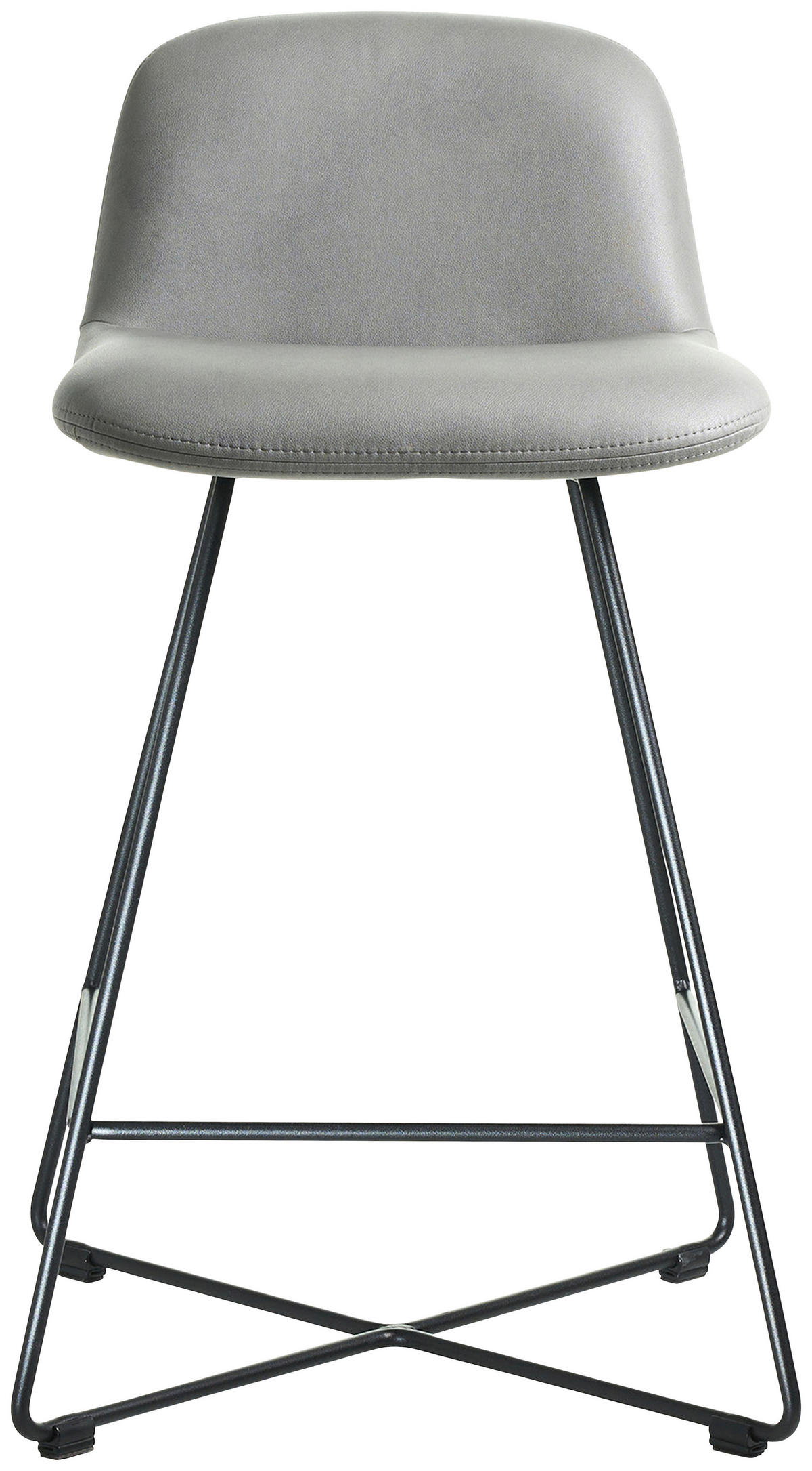 BARHOCKER in Metall, Textil Schwarz, Hellgrau  - Hellgrau/Schwarz, Basics, Textil/Metall (50/85/48cm) - Celina Home