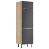 GERÄTEUMBAUSCHRANK 60/211,8/58,1 cm  in Anthrazit, Wildeiche  - Wildeiche/Edelstahlfarben, Basics, Holzwerkstoff/Metall (60/211,8/58,1cm) - Optifit
