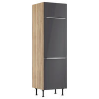 GERÄTEUMBAUSCHRANK 60/211,8/58,1 cm  in Anthrazit, Wildeiche  - Wildeiche/Edelstahlfarben, Basics, Holzwerkstoff/Metall (60/211,8/58,1cm) - Optifit