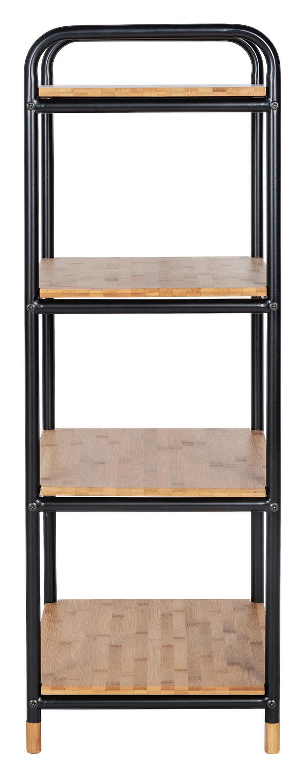 BADEZIMMERREGAL 42/95/34 cm  - Schwarz/Braun, Basics, Holz/Metall (42/95/34cm) - Wenko