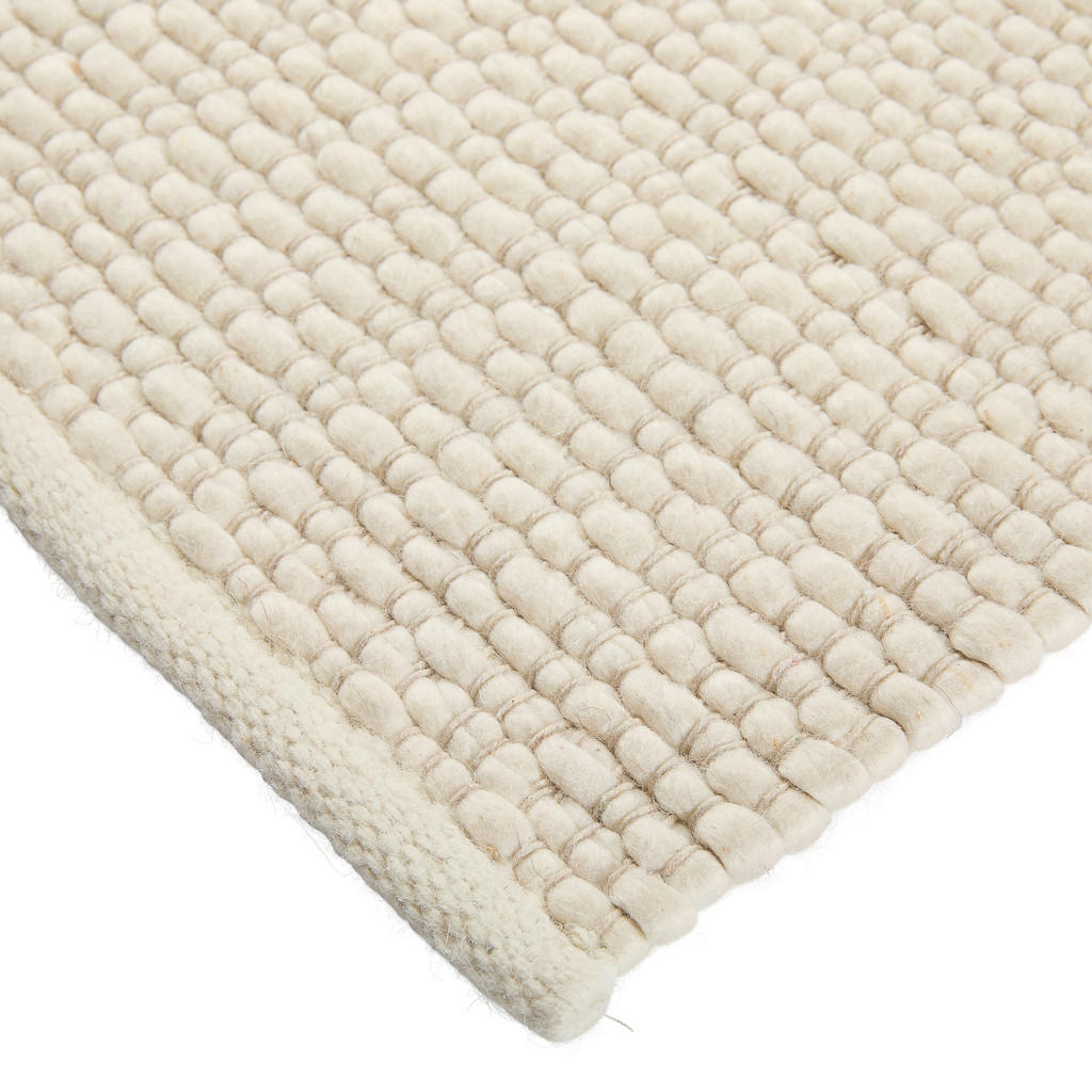 Thumbnail - Linea Natura Handwebteppich, Beige, Textil, Uni, rechteckig, 70x130 cm, AZO-frei, Handmade in India, pflegeleicht, leich...