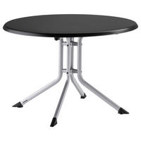 GARTENKLAPPTISCH 115/115/74 cm Metall, Kunststoff rund  - Anthrazit/Silberfarben, Basics, Kunststoff/Metall (115/115/74cm) - Kettler
