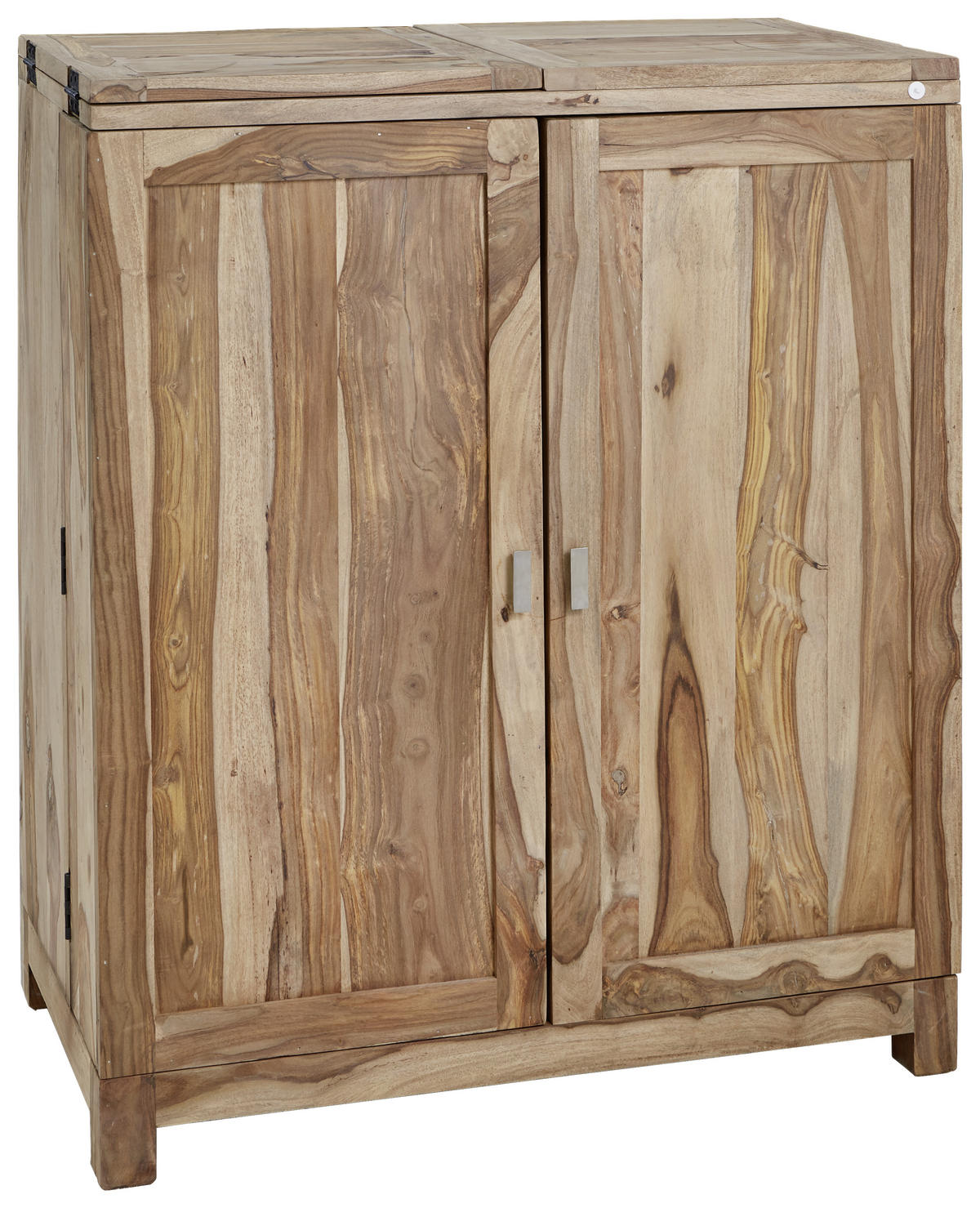 BAR Sheesham massiv Naturfarben  - Messingfarben/Sheeshamfarben, LIFESTYLE, Holz/Metall (100-202/122/55cm) - Landscape