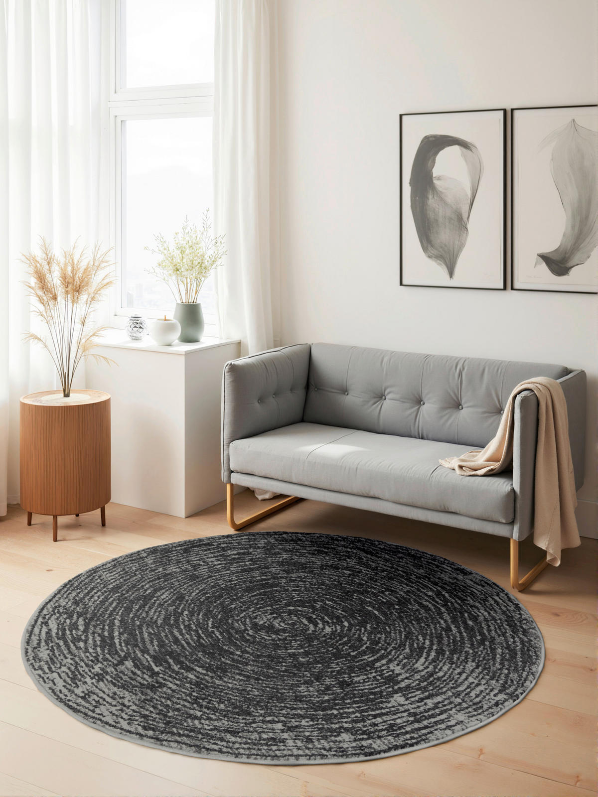 WEBTEPPICH 120 cm Gloria Grau  - Grau, Design, Kunststoff/Textil (120cm)