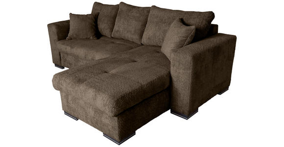 ECKSOFA Braun Webstoff  - Braun, KONVENTIONELL, Holz/Textil (170/235cm) - Carryhome