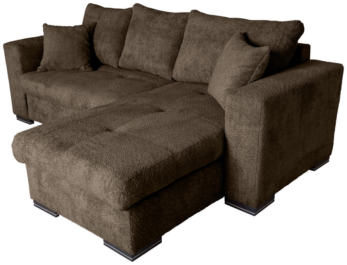 ECKSOFA Braun Webstoff  - Braun, KONVENTIONELL, Holz/Textil (170/235cm) - Carryhome