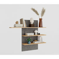 WANDPANEEL 120,2/100/23,6 cm  - Dunkelgrau/Buchefarben, Design, Holzwerkstoff (120,2/100/23,6cm) - Livetastic