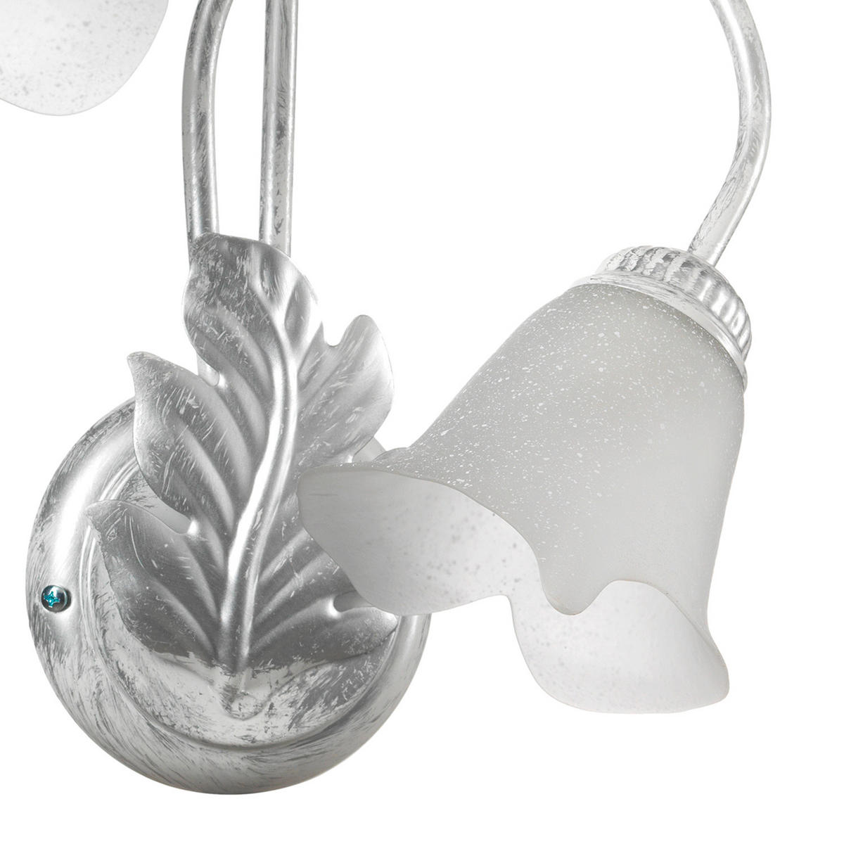 WANDLEUCHTE 40/48 cm   - Silberfarben/Weiß, KONVENTIONELL, Glas/Metall (40/48cm)