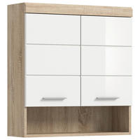 HÄNGESCHRANK 74/79/24 cm  - Weiß Hochglanz/Eichefarben, MODERN, Holzwerkstoff/Kunststoff (74/79/24cm) - MID.YOU
