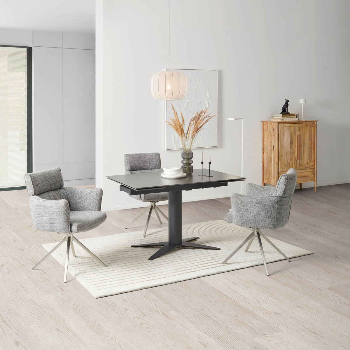ARMLEHNSTUHL  in Edelstahl Mikrofaser  - Edelstahlfarben/Grau, KONVENTIONELL, Textil/Metall (61/89/63cm) - Livetastic