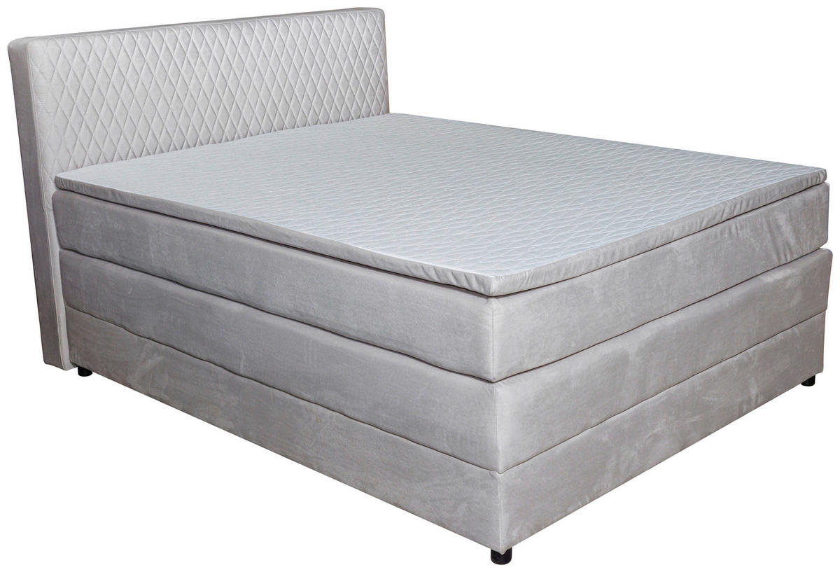 Pat Boxspring 160x200 Cm,  - crem/negru, Modern, plastic/material pe bază de lemn (160/200cm) - Hom`in