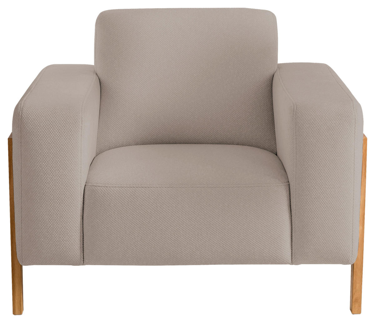 SESSEL in Struktur Beige  - Eichefarben/Beige, Design, Holz/Textil (105/84/96cm) - Stylife