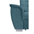 ECKSOFA Blau Chenille  - Chromfarben/Blau, KONVENTIONELL, Kunststoff/Textil (260/205cm) - Carryhome
