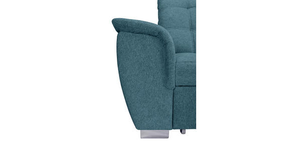 ECKSOFA Blau Chenille  - Chromfarben/Blau, KONVENTIONELL, Kunststoff/Textil (260/205cm) - Carryhome