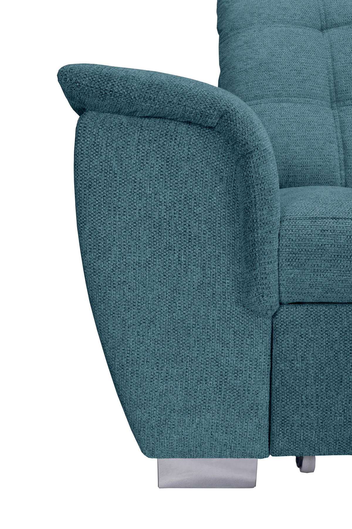 ECKSOFA Blau Chenille  - Chromfarben/Blau, KONVENTIONELL, Kunststoff/Textil (260/205cm) - Carryhome