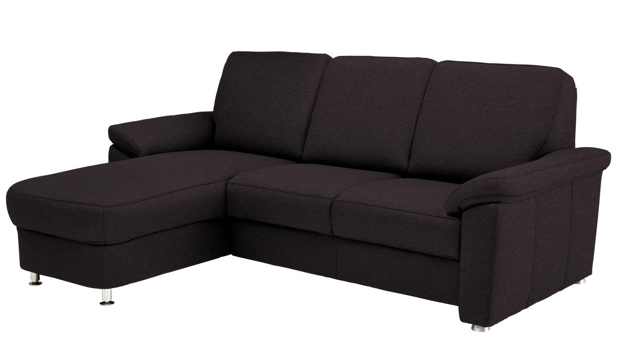 ECKSOFA in Flachgewebe Anthrazit  - Chromfarben/Anthrazit, Konventionell, Textil/Metall (163/250cm) - Beldomo System