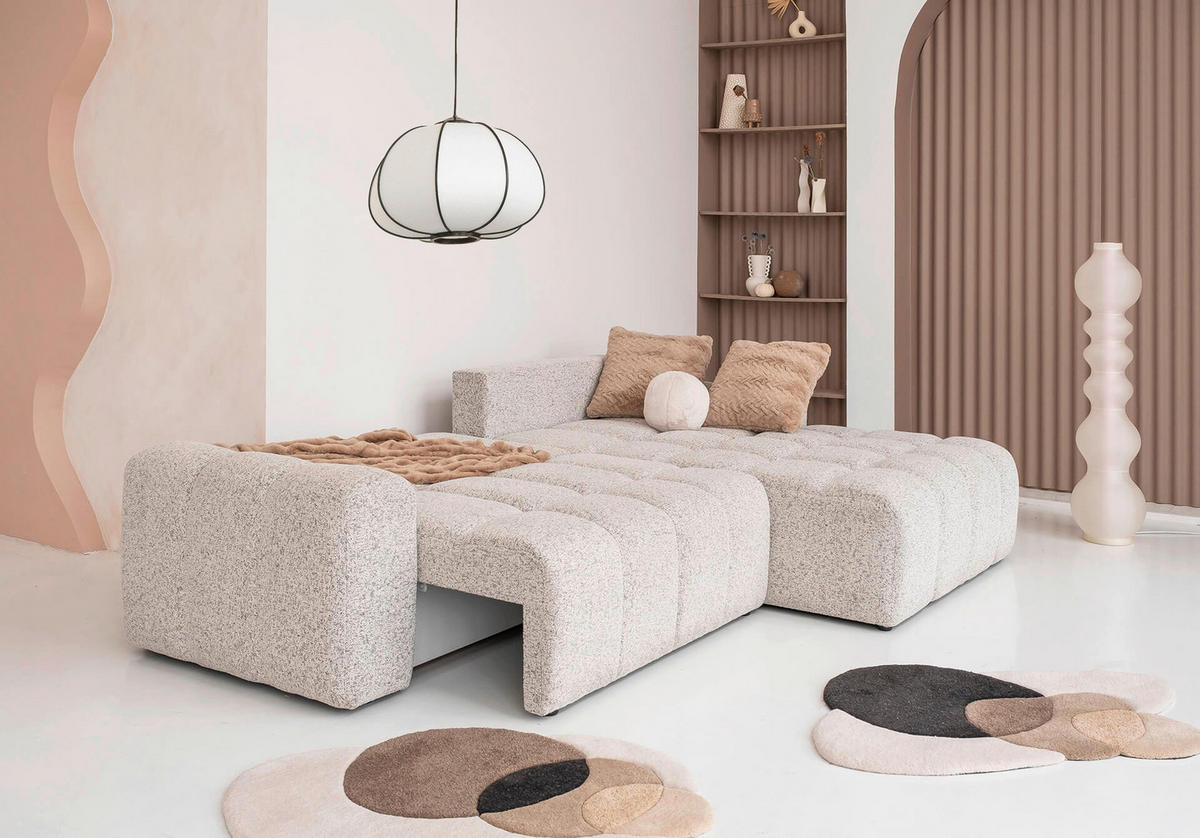 ECKSOFA  in Taupe  268/184 cm  - Taupe/Schwarz, Design, Kunststoff/Textil (268/184cm) - MID.YOU