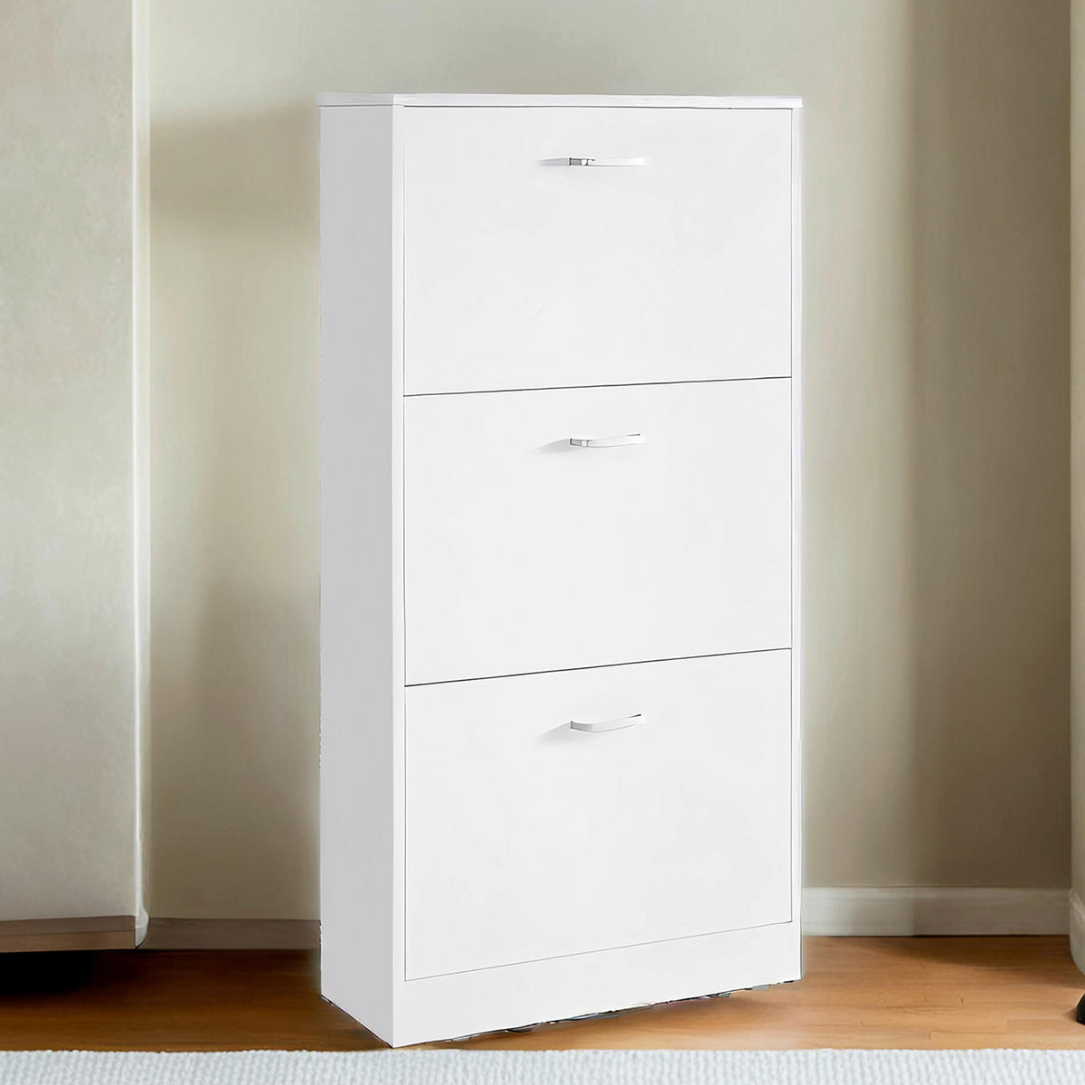 REGÁL NA BOTY, bílá, 60/120/24 cm - bílá/barvy stříbra, Trend, kov/kompozitní dřevo (60/120/24cm) - Boxxx